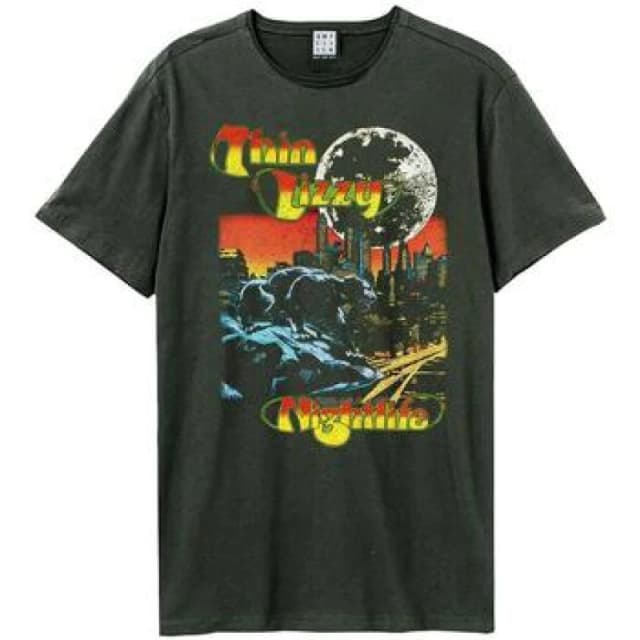 Amplified Amplified Men Nightlife Thin Lizzy T-Shirt in Charcoal Size: X-Small Charcoal XS Male 5063750912011