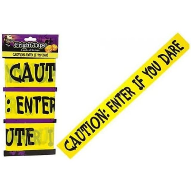 Haunted House Halloween Printed Fright Tape 3X 3 Meters Multi