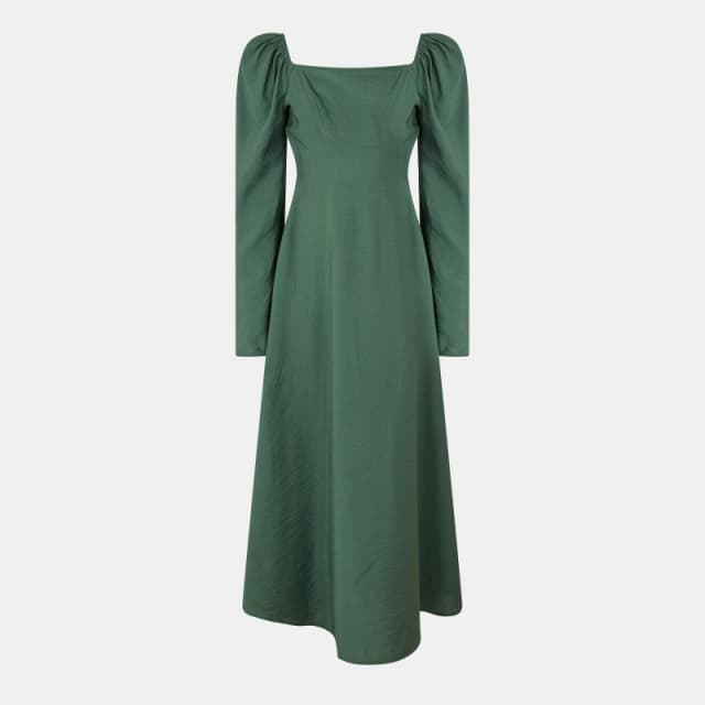 Nobodys Child Womens Abby Midi A-Line Dress Green female 6 (2XS)