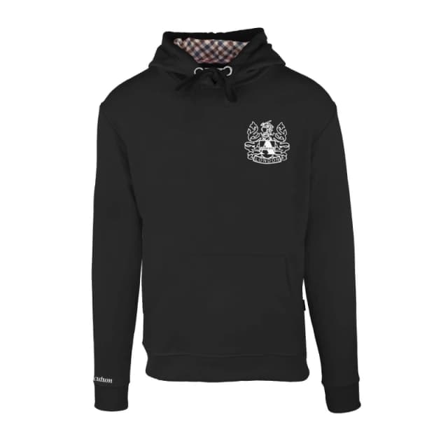 Aquascutum Mens Hooded Sweat Pull Over Hoodie Black male Small