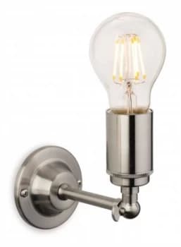 1 Light Indoor Candle Wall Light Brushed Steel, E27