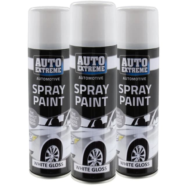 Unbranded High-Quality Automotive Spray Paint- Gloss White- 3 Pack- Fast Drying & Excellent Coverage