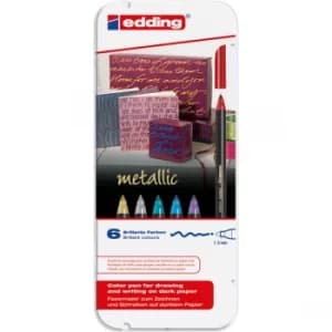 Edding 4-1200-6 Bullet Tip Metallic Colourpen 1200 Pk of 6