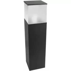 Cubik bollard, 60cm, aluminum and polycarbonate, urban gray