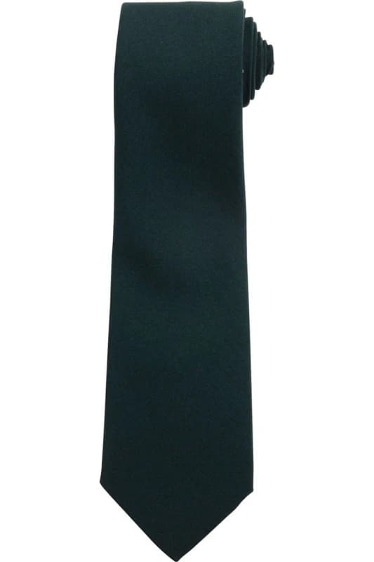 Premier Premier Plain Polyester Tie in Bottle Green Bottle Green One Size Unisex 5063470682874