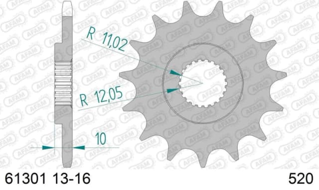 AFAM Steel Standard Front Sprocket 61301 - 520