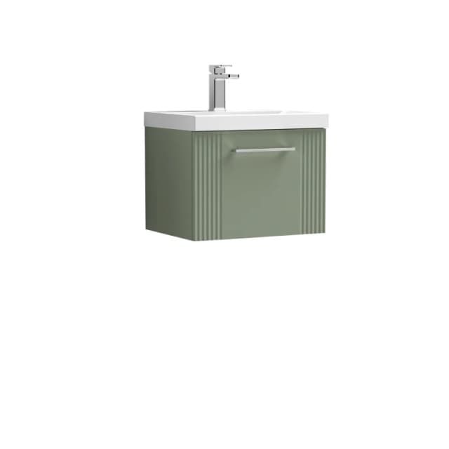 Balterley 1 Drawer Wall Hung Vanity Unit MidEdge Basin Green 500mm Green