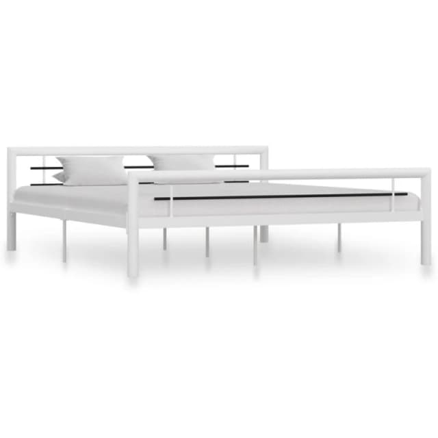 VIDAXL Bed Frame without Mattress White and Black Metal 180x200cm Super King Vidaxl 284549