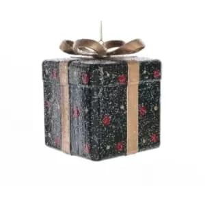 Kaemingk Square Present With Hanger (9 x 8.5 x 11cm) (Black/Red) - Black/Red