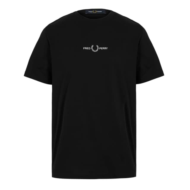 Fred Perry Embroidered Logo T Shirt Black 102 male S