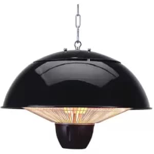 Patio Heater 1500 Watt Outdoor Ceiling Pendant Garden Fitting - Black - Litecraft