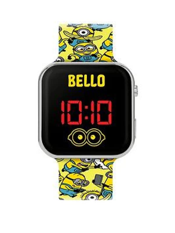 Disney Kids Minions Printed Yellow Strap LED Digital Watch
