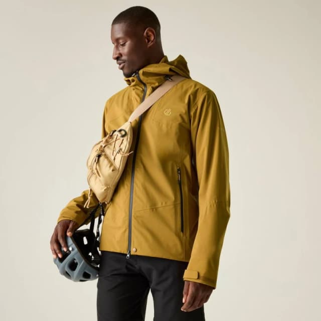 Dare 2b Mens Apex 3 Layer Hooded Walking Waterproof Jacket in Tan Size: Medium Tan Male M