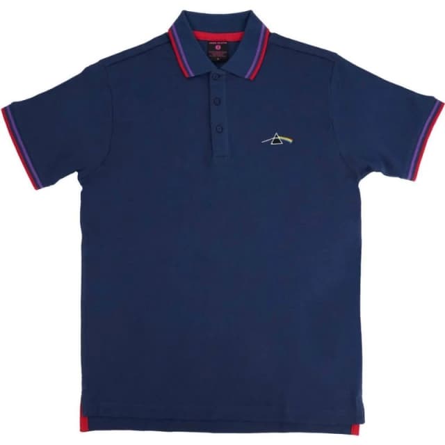Pink Floyd Pink Floyd Dark Side Of The Moon Prism Polo Shirt in Navy Size: large Navy L Unisex 5063238456617