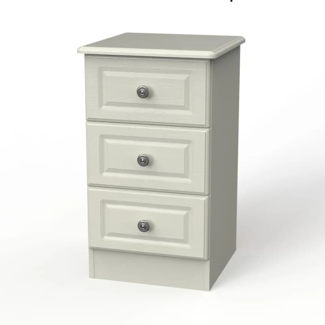 Welcome Furniture Ready Assembled Pembroke 3 Drawer Bedside Cabinet In Kashmir Ash, Brown PEM001K