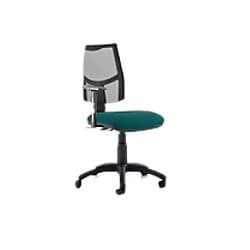 Dynamic Tilt & Lock Task Operator Chair Height Adjustable Arms Eclipse Plus II Black Back, Maringa Teal Seat Without Headrest Medium Back