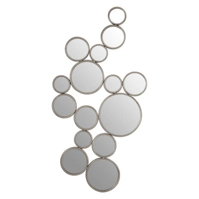 Premier Housewares Zariah Large Silver Multi Circle Wall Mirror Silver