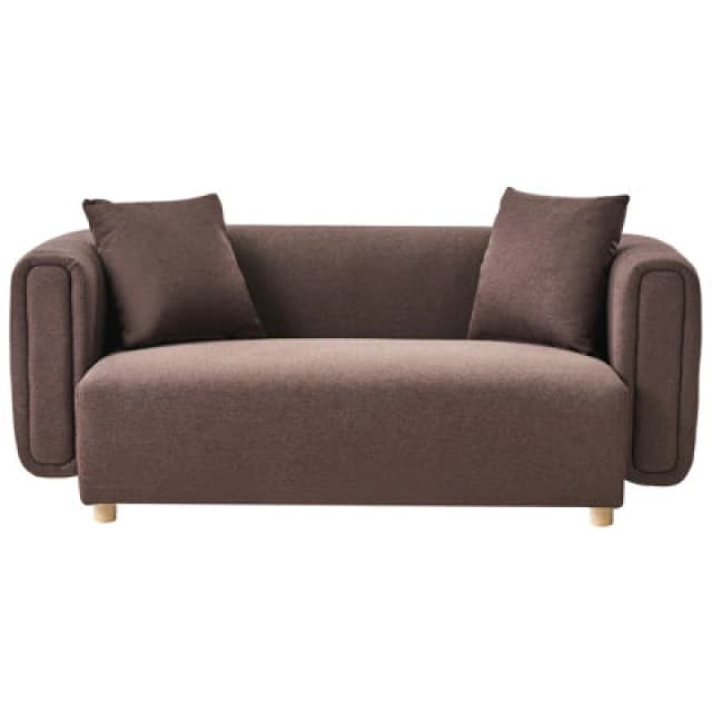 Beliani Sofa 2 Seater Lillerod Fabric Dark Brown