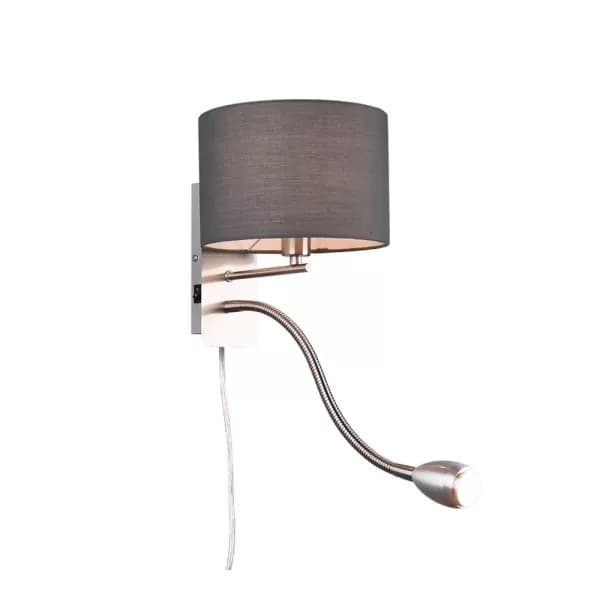Hotel Modern Reading Light Nickel Matt