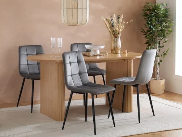 Birlea Axel Black Dining Table and 4 Chair Set