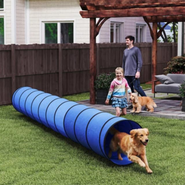 Pawhut Dog Tunnel 500Cm , Foldable Play Tunnel With 6 Ground Pegs And Bag