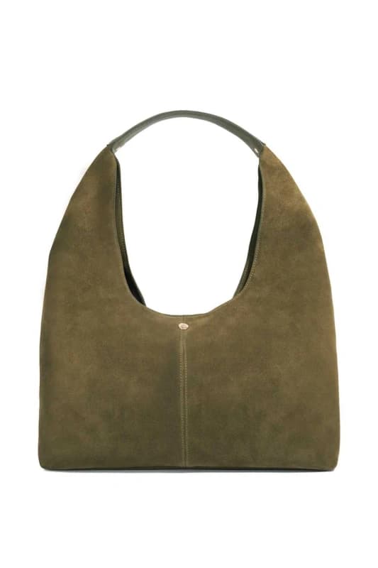 Dune London Womens 'Delighting' Suede Shoulder Bag in Green Green Female One Size