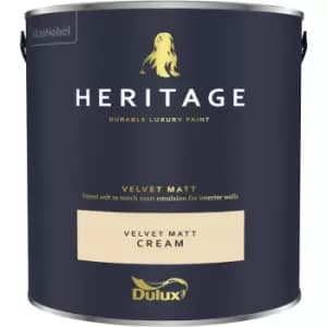 Dulux Heritage Velvet Matt Cream Matt Emulsion Paint 2.5L