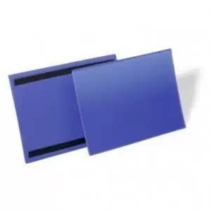 Durable Magnetic Document Sleeve A4 Landscape Dark Blue Pack of 50