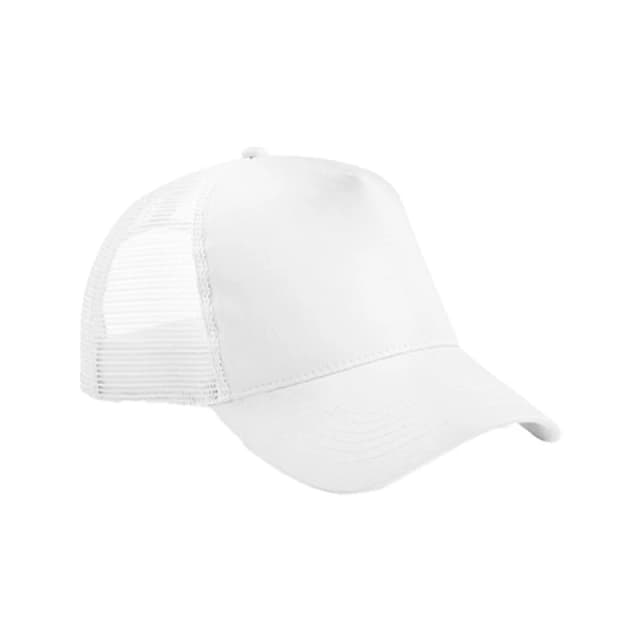 Beechfield Snapback Trucker Cap in White White Unisex One Size