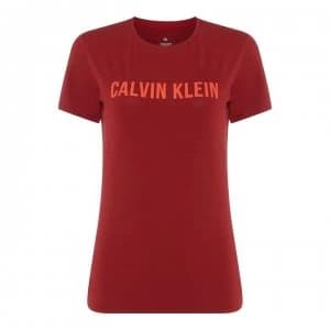 Calvin Klein Performance Calvin Short Sleeve Logo Top - MERLOT