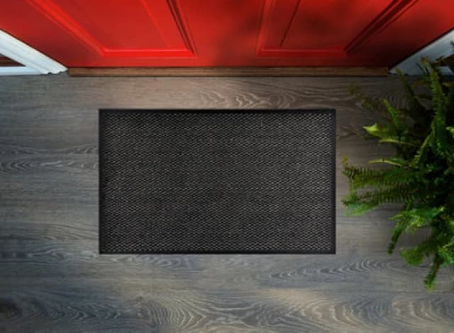 RugsX Doormat Texas 4905 Antislip, Outdoor, Indoor, Gum - Grey 50X80 Cm