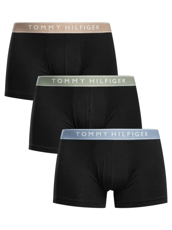 Tommy Hilfiger 3 Pack Everyday Essentials Trunks Black (Bark Blue/Sage/Castle) XXL