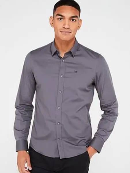 Calvin Klein POPLIN STRETCH SLIM SHIRT - Size S