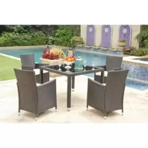 Barbados Outdoor Dining Set 4 Seat Brown