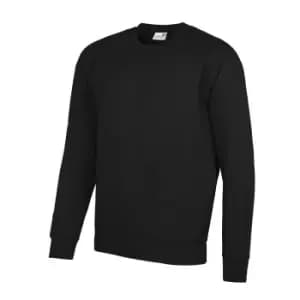 AWDis Academy Mens Crew Neck Raglan Sweatshirt (2XL) (Black)