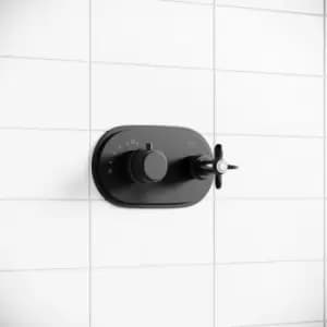 Black Concealed Thermostatic Shower Valve 1 Outlet - Camden
