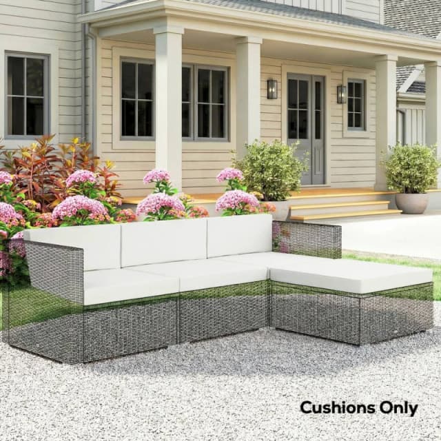 OUTSUNNY Patio Furniture Cushions Water-Repellent in Cream Cream Unisex