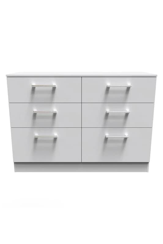 Ready Assembled 2 U Cornwall 6 Drawer Wide Chest (Ready Assembled) in Light Grey Light Grey Unisex
