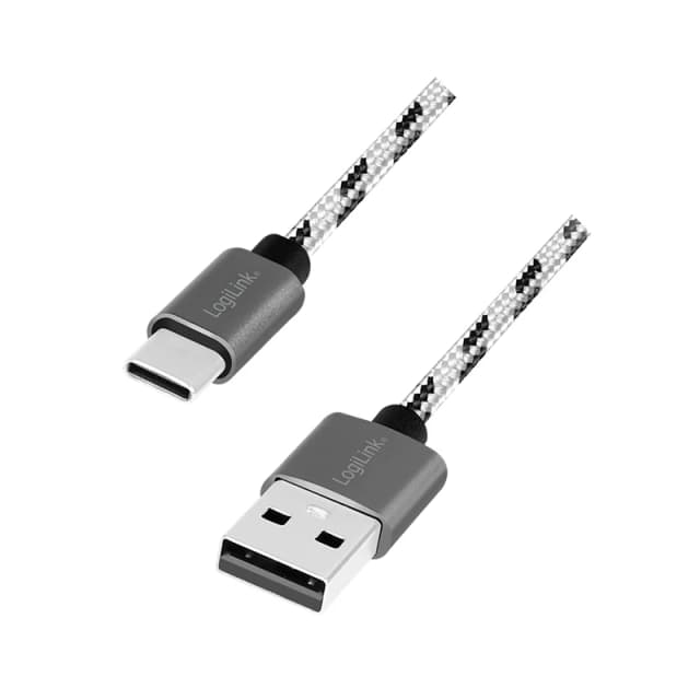 LogiLink CU0201 USB cable USB 2.0 USB C USB A Black. White