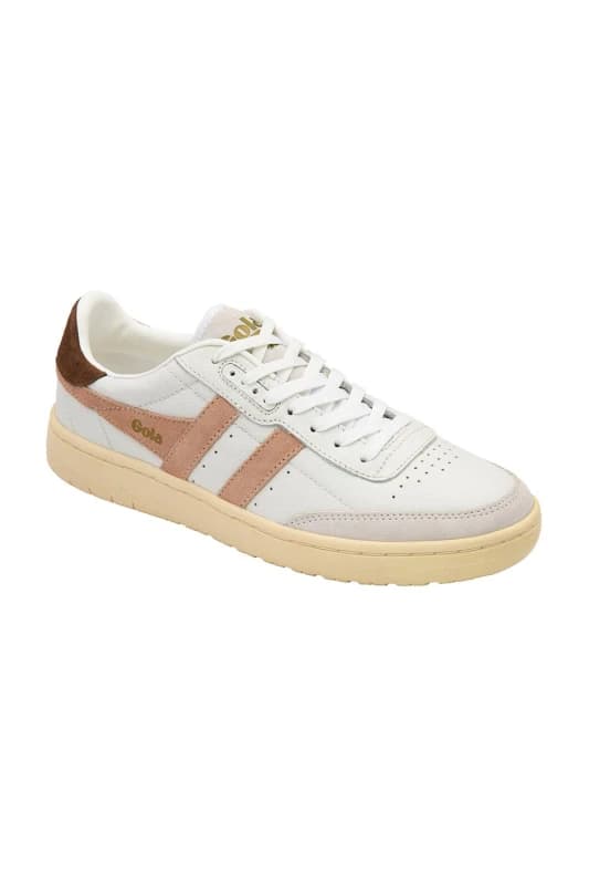 Gola Classics Womens 'Falcon' Leather Lace-Up Trainers in White Size: 5 White Female 5