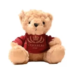 King Charles III Red Knit Bear