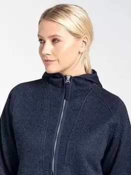 Craghoppers Elena Full Zip Fleece Hoodie - Navy, Navy Marl, Size 12, Women