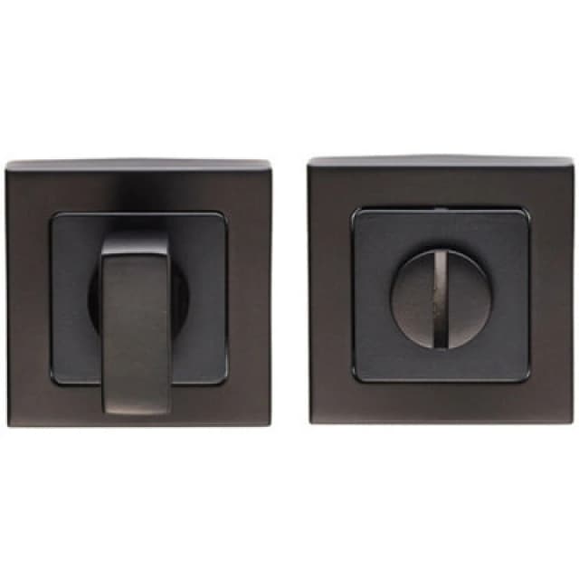 Loops Thumbturn Lock and Release Handle Concealed Fix Square Rose Matt Black unisex
