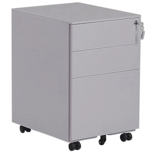 Beliani Storage Unit Cami Metal Light Grey