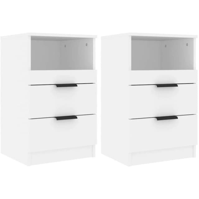 VIDAXL Bedside Cabinets 2 pcs White Engineered Wood Vidaxl 8720286965290