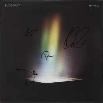 Bloc Party Hymns - White Vinyl - Autographed 2016 UK 2-LP vinyl set INFECT261LP