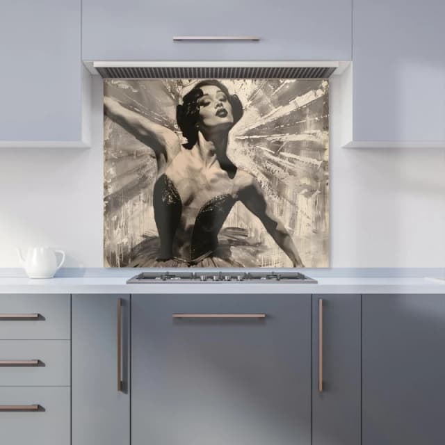 Warren Reed - Designer 1920s Ballerina Radiance Kitchen Splashback Size: 600mm x 750mm Multicolor Unisex 600mm x 750mm