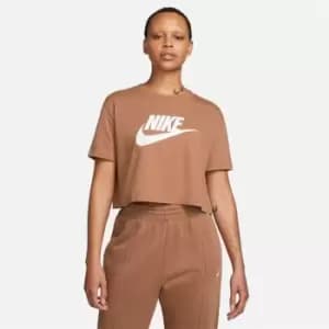Nike Futura Cropped T-Shirt - Brown