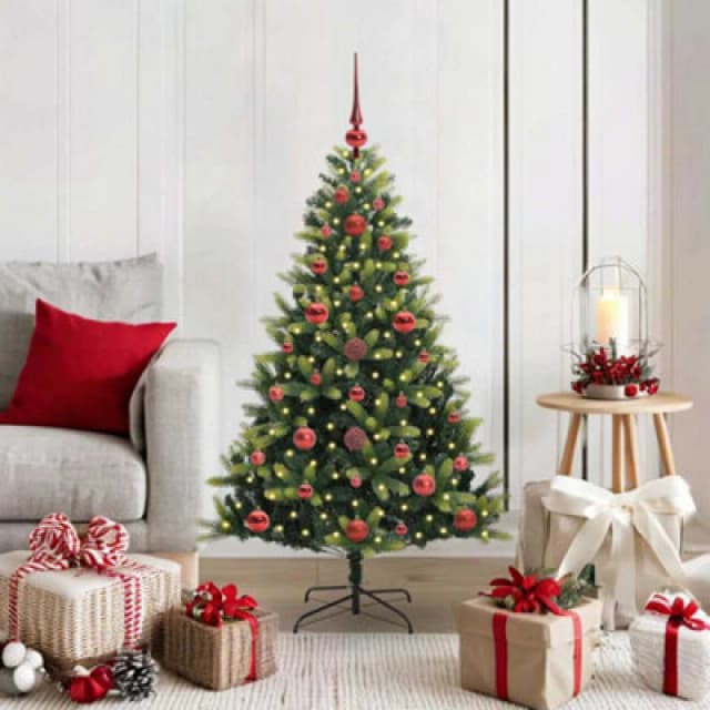 Vidaxl Artificial Hinged Christmas Tree 150 Leds Green 120 Cm