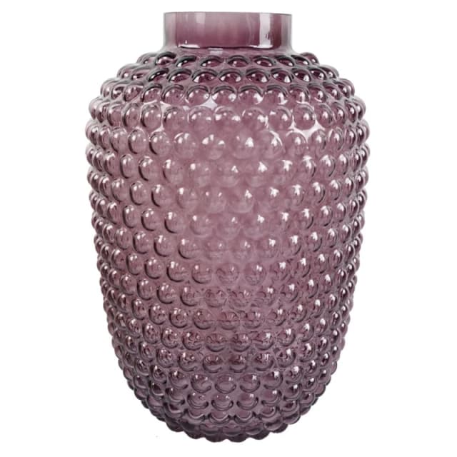 Leaf 30cm Mulberry Purple Bubble Glass Vase Purple unisex